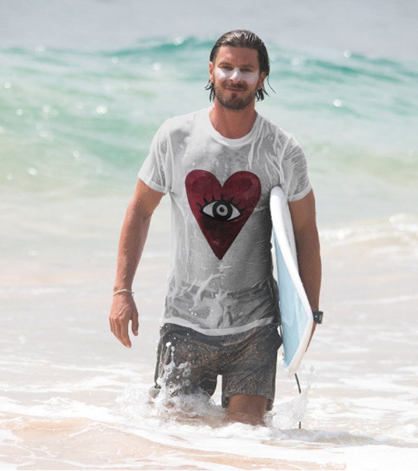 Burgundy Hearts Club Eye Retro T-Shirt