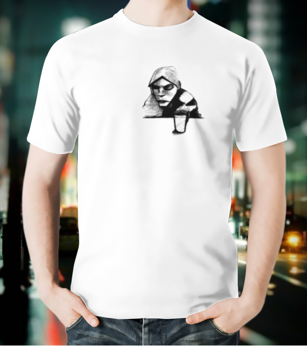 Burial Untrue Album Cover Motif With Cross And Abstract Faces T-Shirt
