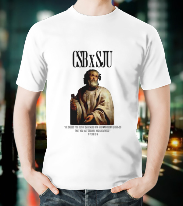 CSB SJU He Called You Out Of Darkness Into His Marvelous Light Saint Peter Painting T-Shirt
