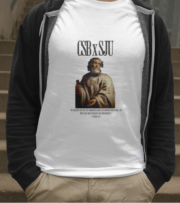 CSB SJU He Called You Out Of Darkness Into His Marvelous Light Saint Peter Painting T-Shirt