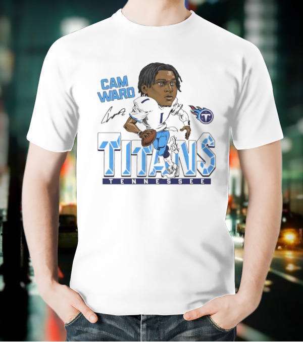 Cam Ward Signature Tennessee Titans Caricature T-Shirt