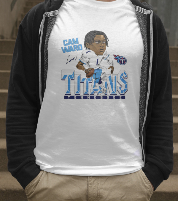 Cam Ward Tennessee Titans NFL Football Cartoon Character T-Shirt