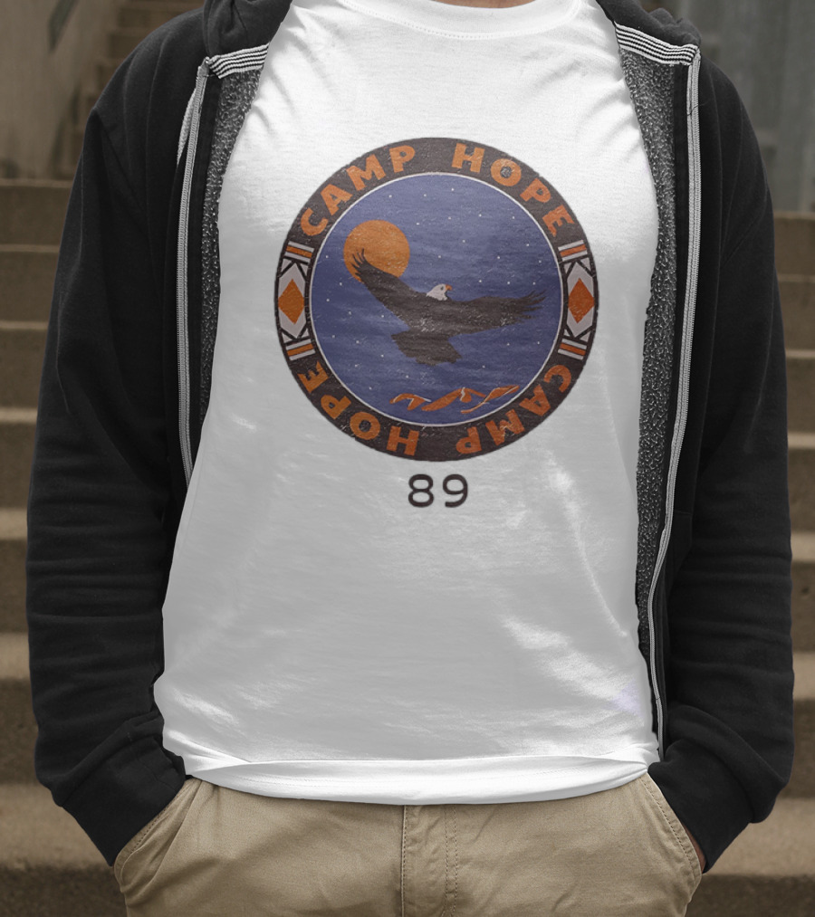Camp Hope Circle 89 Eagle And Sun Design T-Shirt