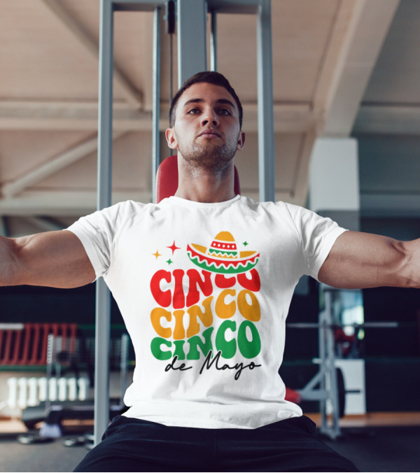 Cinco Cinco Cinco De Mayo Sombrero Festive Colors T-Shirt