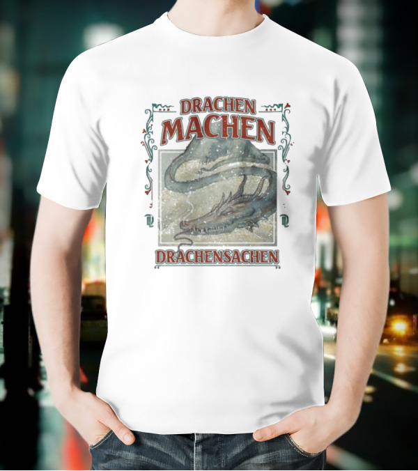 Drachen Machen Drachensachen Dragon Artwork Scene T-Shirt