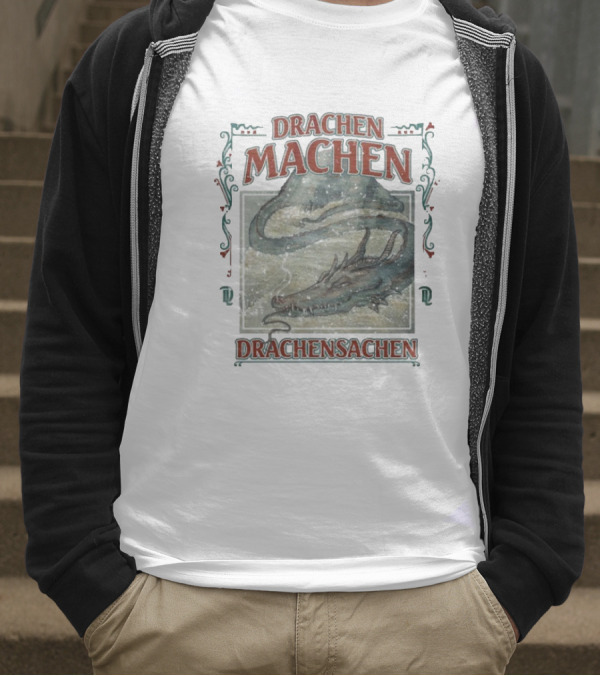 Drachen Machen Drachensachen Dragon Artwork Scene T-Shirt