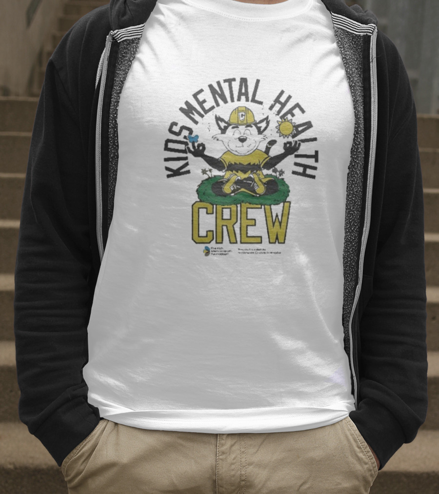 Kids Mental Health Crew Soccer Team Support Mascot Meditation Positive Wellbeing T-Shirt
