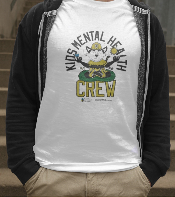 Kids Mental Health Crew Soccer Team Support Mascot Meditation Positive Wellbeing T-Shirt