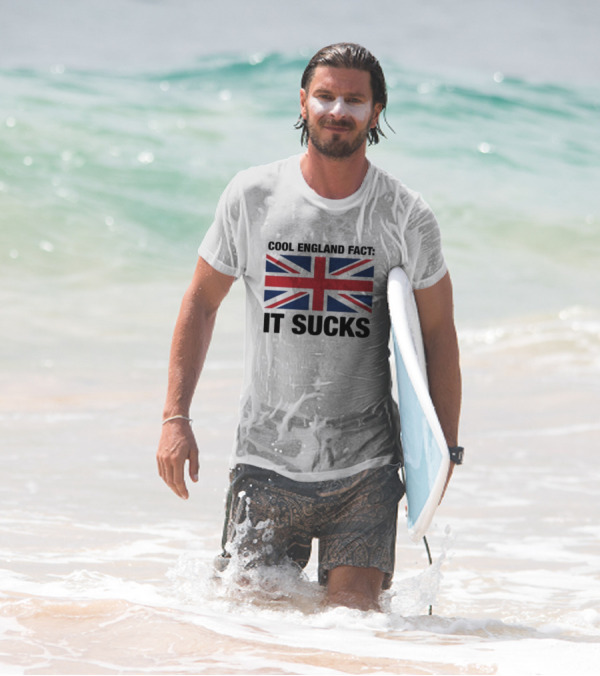 "Union Jack With England Fact It Sucks Statement" T-Shirt