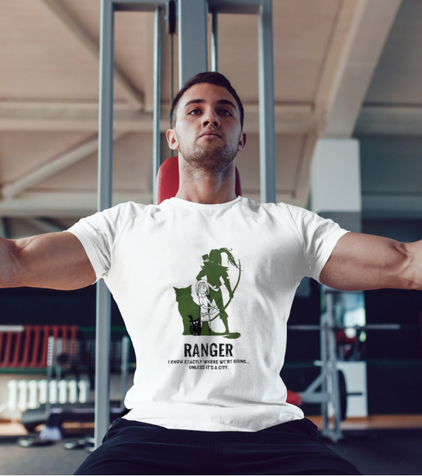 Dungeons And Dragons Ranger With Bow And Wolf Companion I Know Exactly Where We’re Going Unless It’s A City T-Shirt