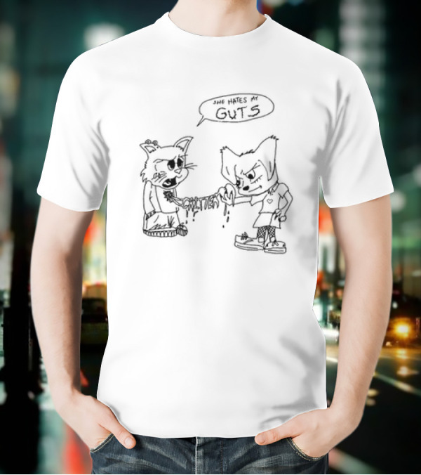 Cr1ttern3t She Hates My Guts Grumpy Cats Comic Style T-Shirt
