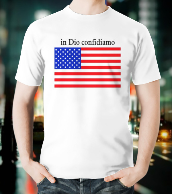 Eric Adams Wearing In Dio Confidiamo T-Shirt