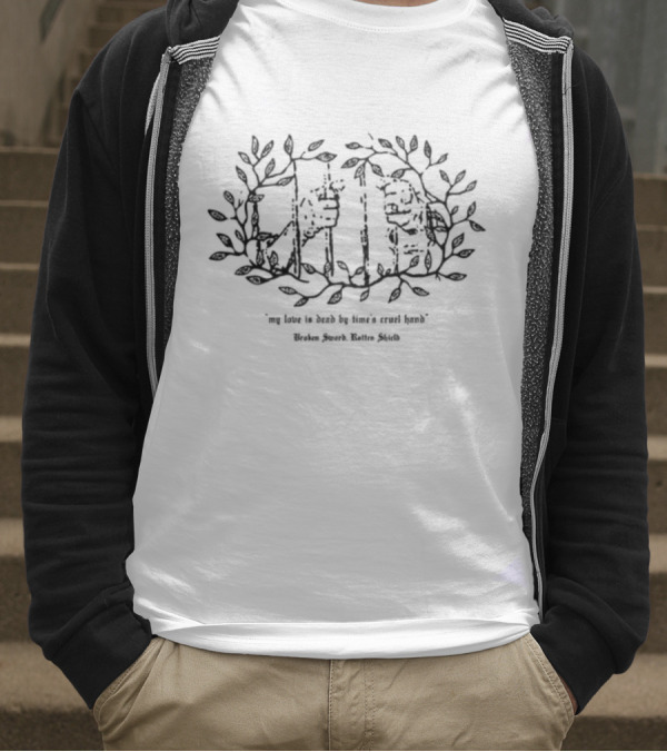 Fantasy Initiative My Love Is Dead By Time's Cruel Hand Skull And Flowers T-Shirt