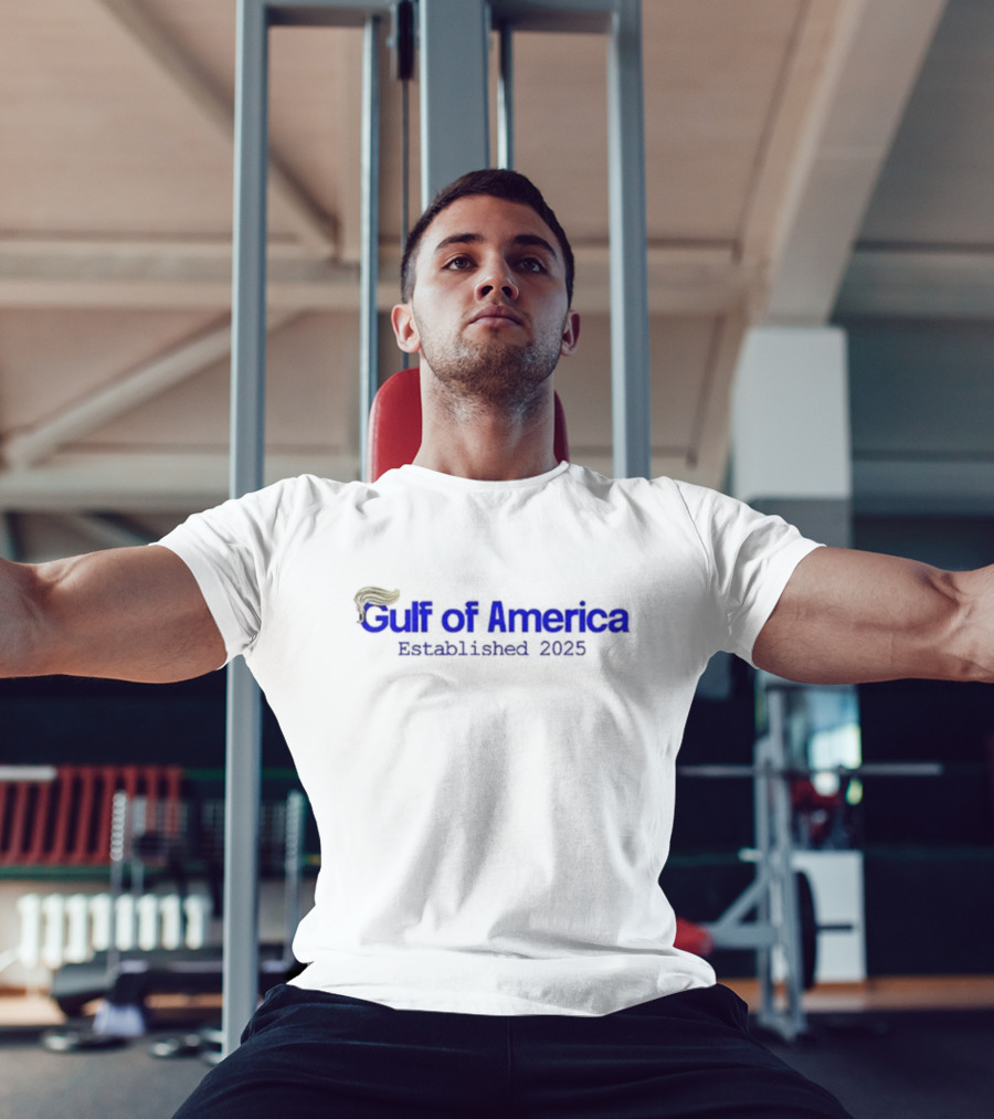 Gulf Of America Established 2025 Hair Pompadour T-Shirt