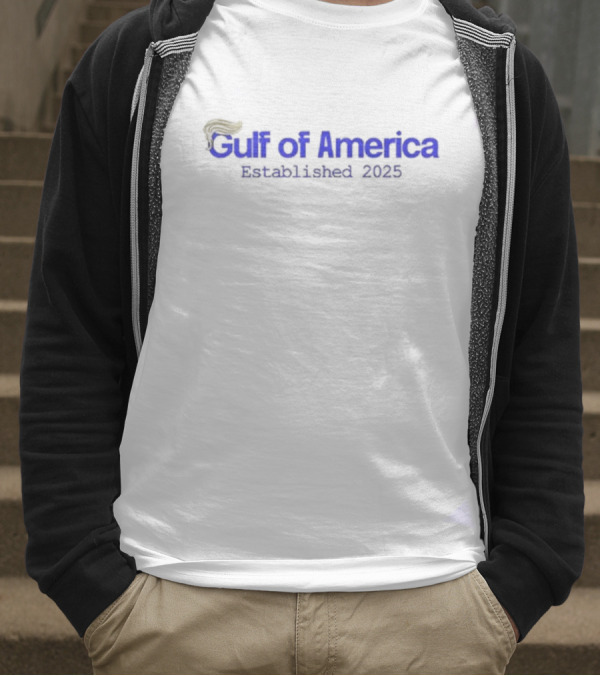 Gulf Of America Established 2025 Hair Pompadour T-Shirt