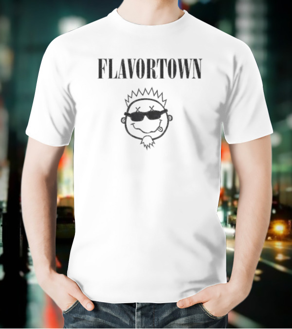 Flavortown Guy Fieri Smells Like Flavor With Sunglasses Pizza Icon T-Shirt