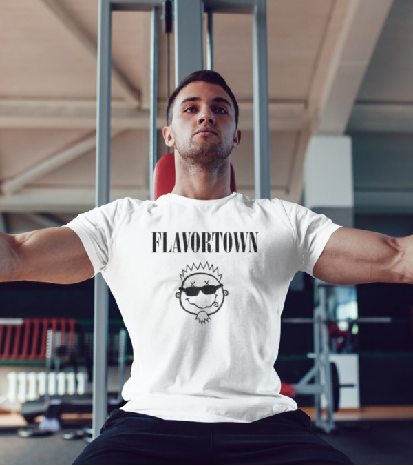 Flavortown Guy Fieri Smells Like Flavor With Sunglasses Pizza Icon T-Shirt