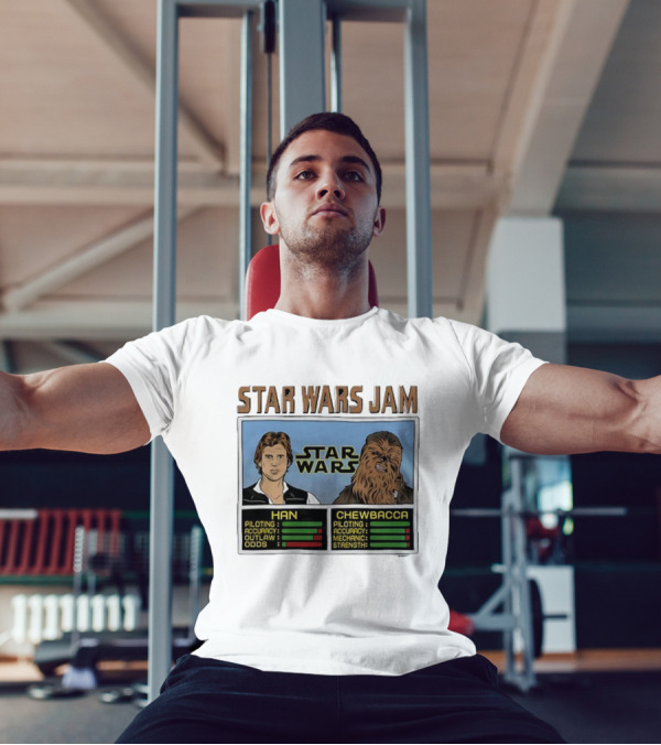 Star Wars Jam Han Chewbacca Piloting Accuracy Outlaw Strength T-Shirt