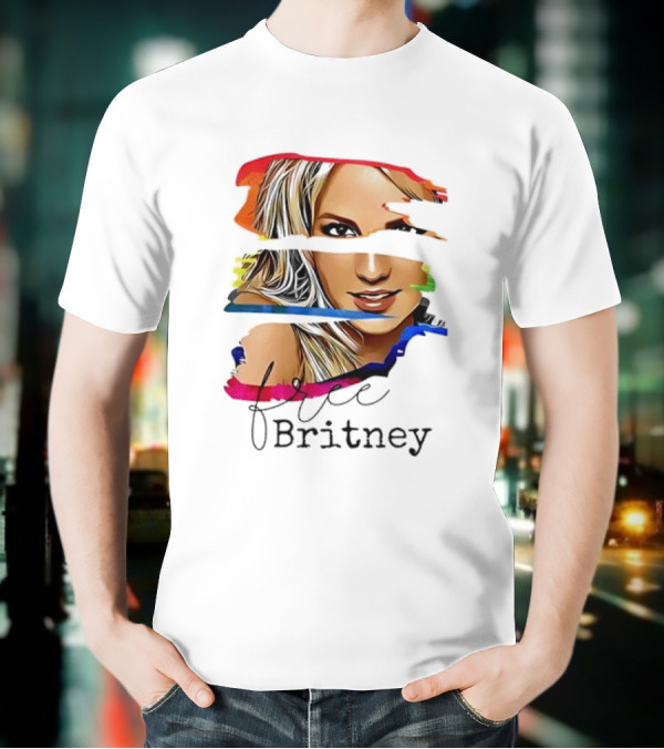 "Free Britney Spears Colorful Streak Portrait" T-Shirt