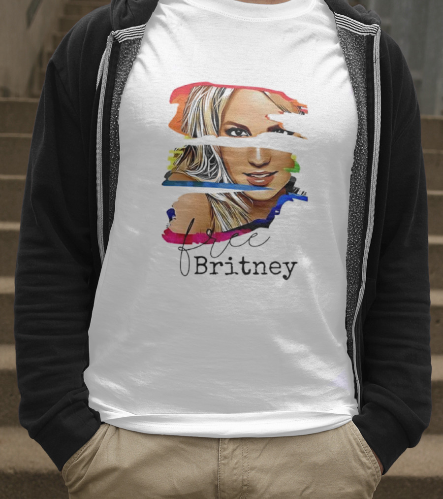 "Free Britney Spears Colorful Streak Portrait" T-Shirt