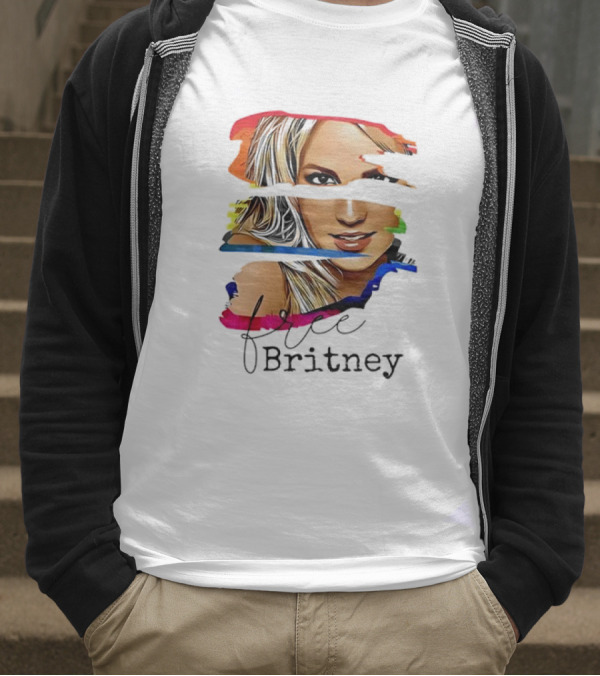 "Free Britney Spears Colorful Streak Portrait" T-Shirt