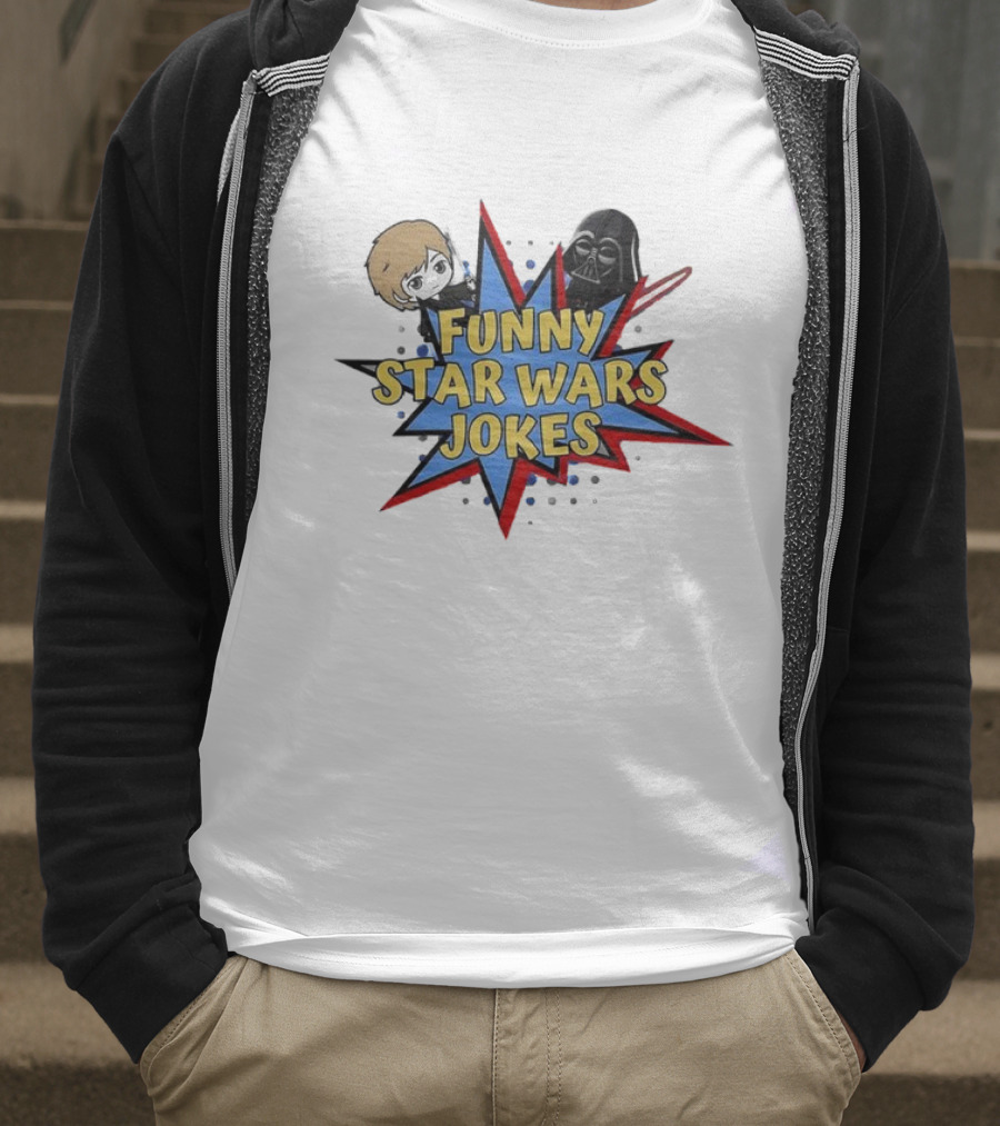 Funny Star Wars Jokes Comic Style With Iconic Characters T-Shirt