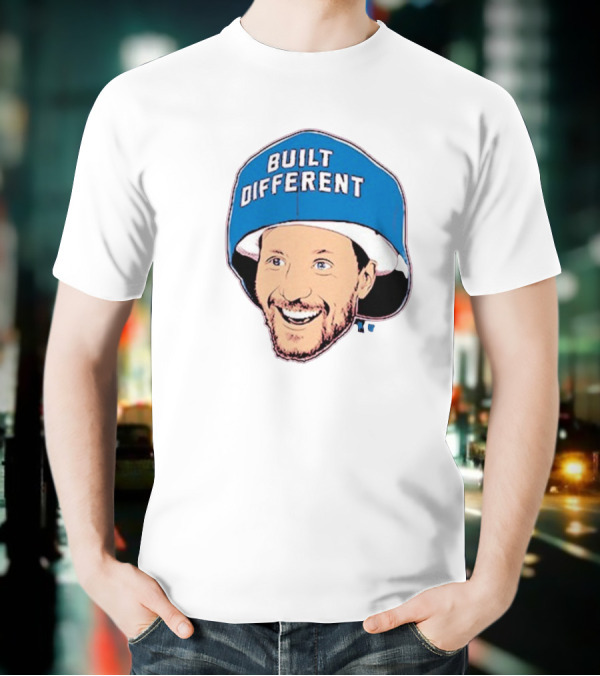 Gabriel Landeskog Built Different Blue Helmet Illustration T-Shirt