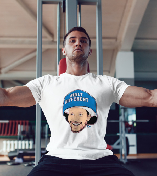 Gabriel Landeskog Built Different Blue Helmet Illustration T-Shirt