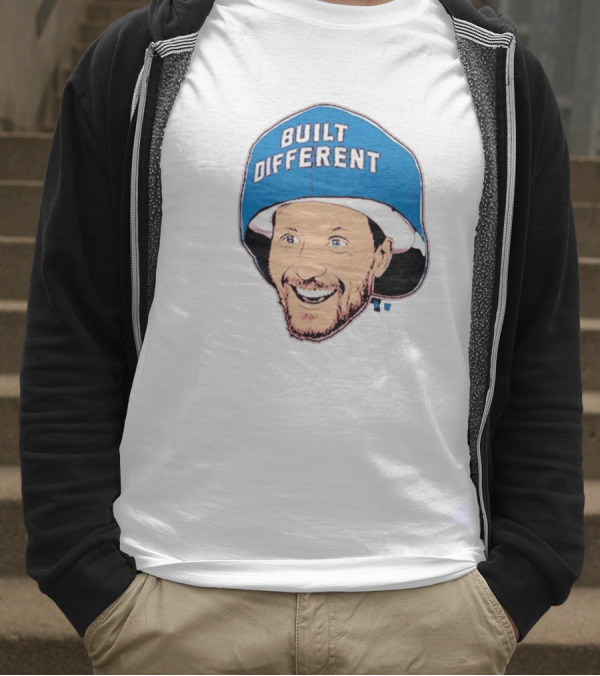 Gabriel Landeskog Built Different Blue Helmet Illustration T-Shirt