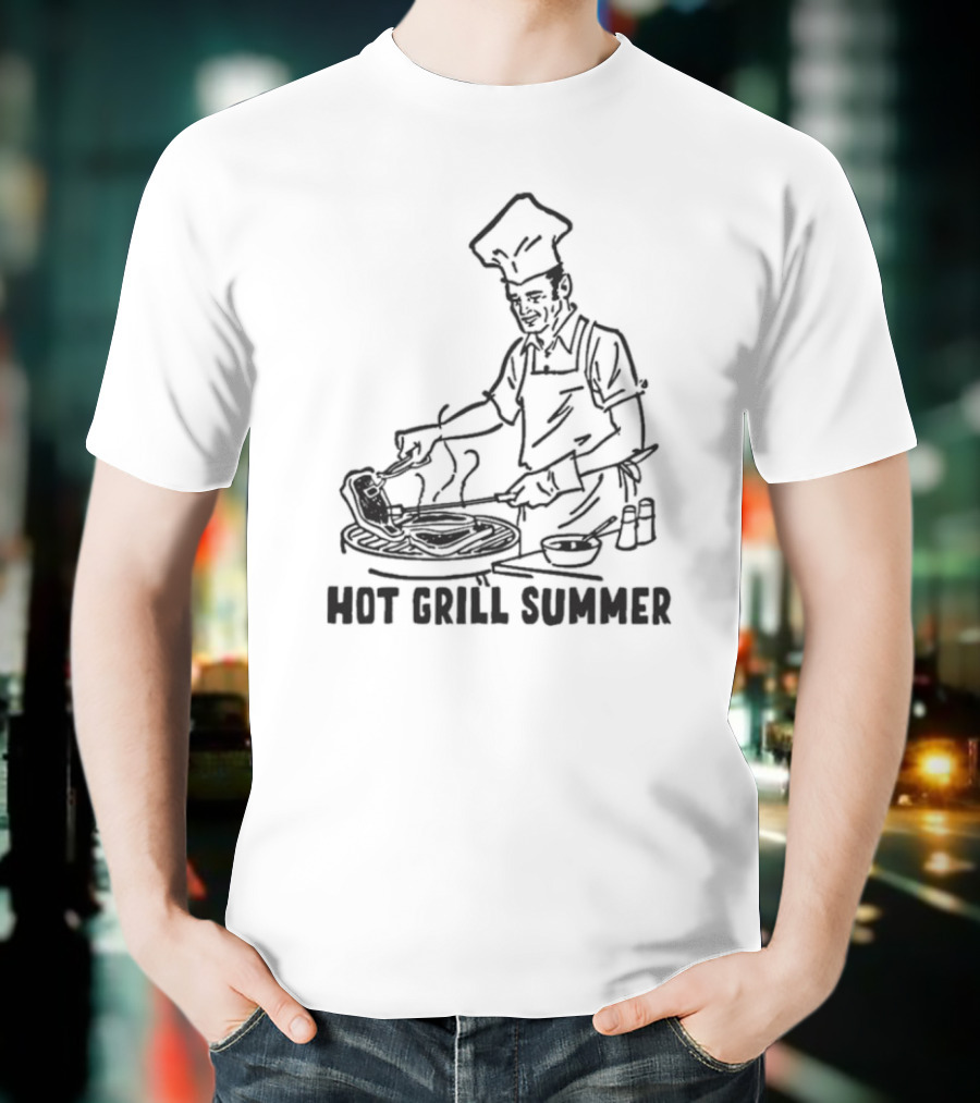 Hot Grill Summer Chef Grilling Cookout Vibes T-Shirt
