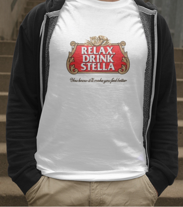 Houseofharry Relax Drink Stella Belgian Beer Inspired Crest T-Shirt
