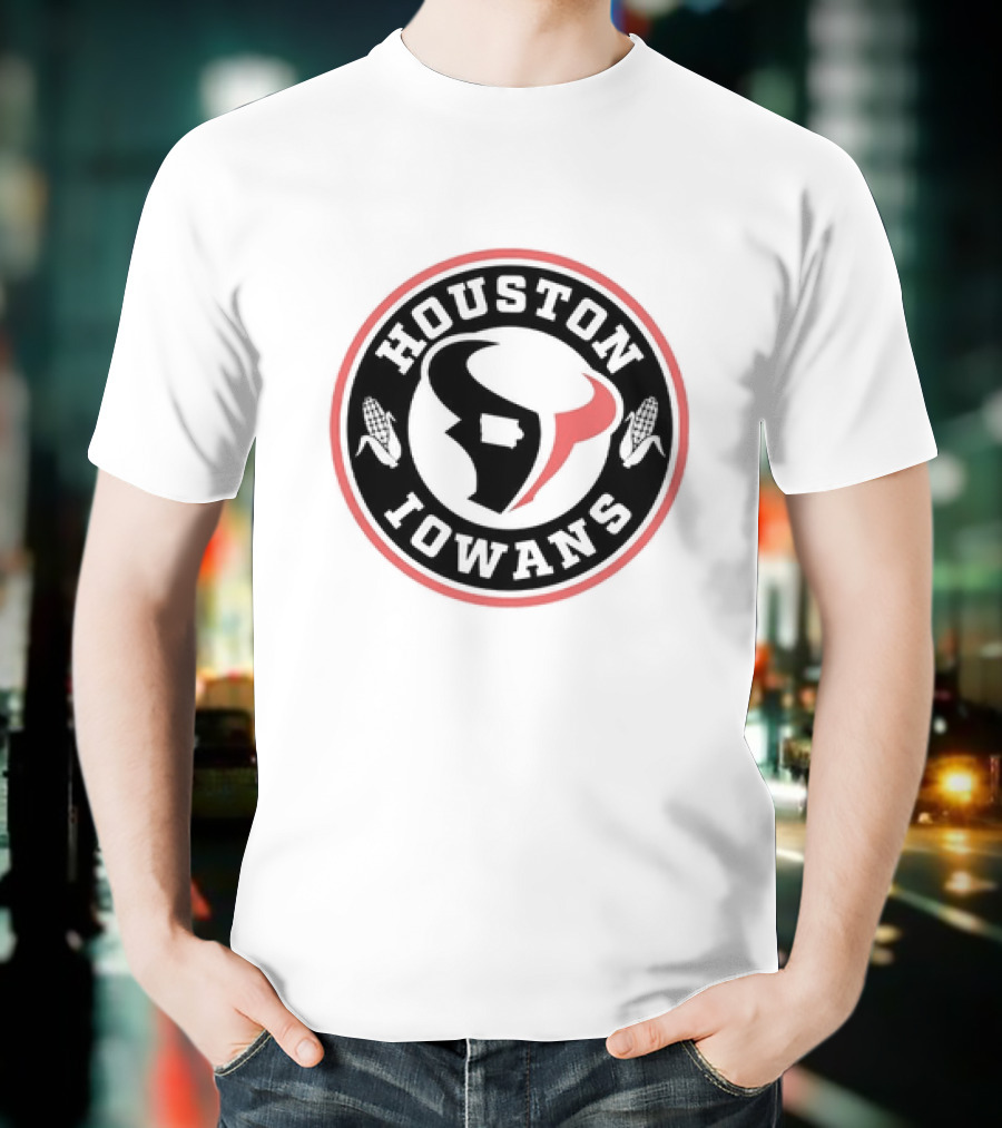 Houston Iowans Texan-Inspired Corn And Lone Star Imagery T-Shirt