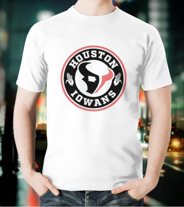 Houston Iowans Texan-Inspired Corn And Lone Star Imagery T-Shirt
