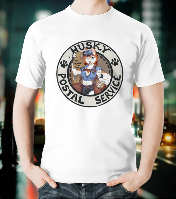 Husky Postal Service Amazoo Paw Print Circle T-Shirt