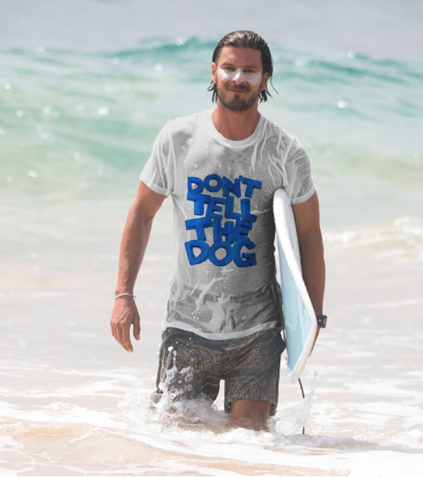 James Marriott Don't Tell The Dog Blue Text White Album T-Shirt