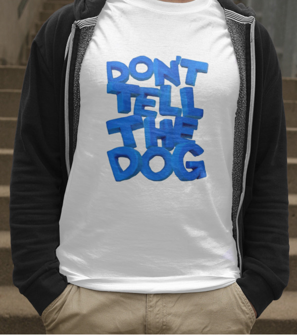 James Marriott Don't Tell The Dog Blue Text White Album T-Shirt