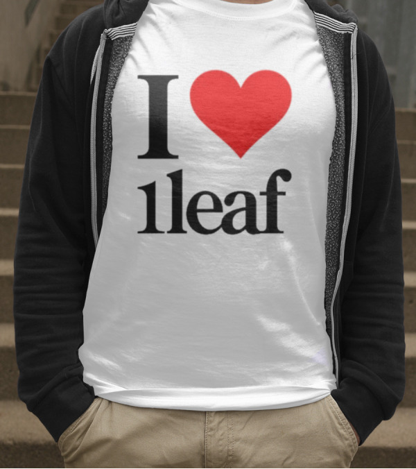 I Heart 1Leaf Bold Red Love Statement T-Shirt