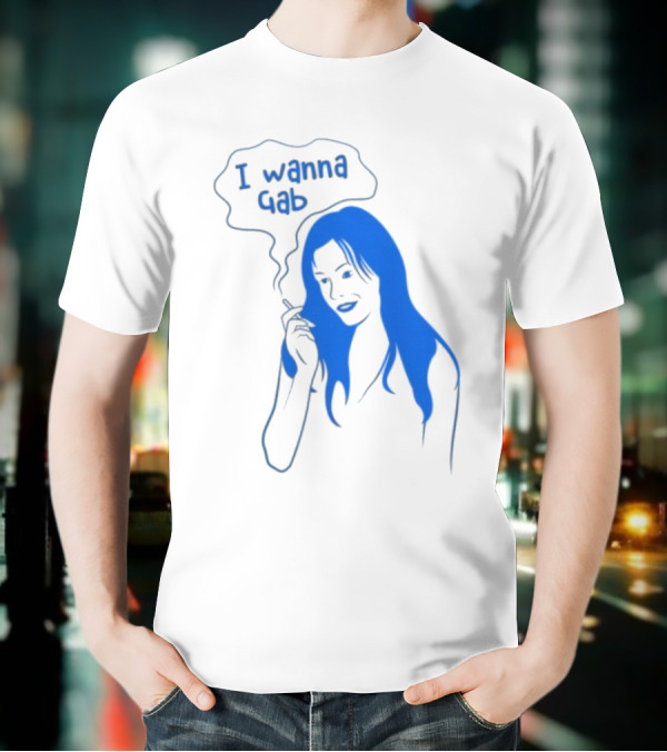 I Wanna Gab Cigarettes Blue Smoking Graphic T-Shirt