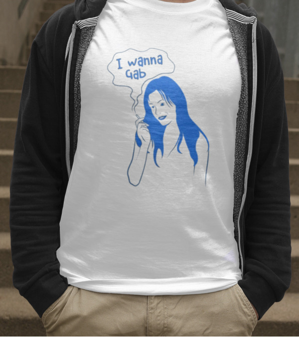 I Wanna Gab Cigarettes Blue Smoking Graphic T-Shirt