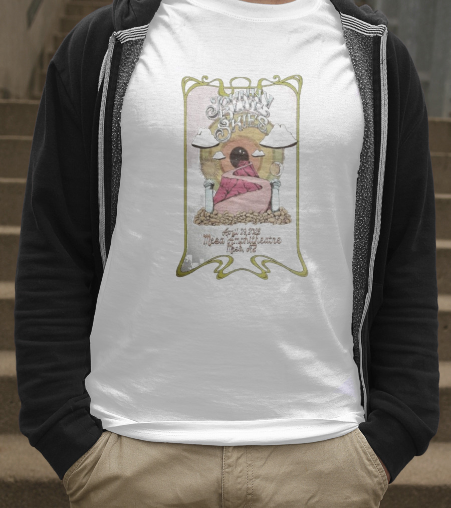 Johnny Blue Skies April 29 2025 Mesa Amphitheatre Mesa AZ Artwork T-Shirt