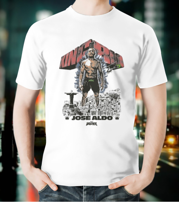 Jose Aldo King Of Rio Full Violence Fighter Statue Cityscape T-Shirt