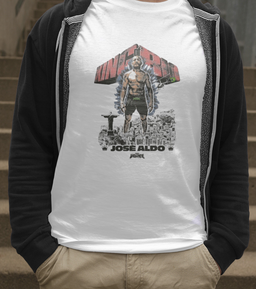 Jose Aldo King Of Rio Full Violence Fighter Statue Cityscape T-Shirt