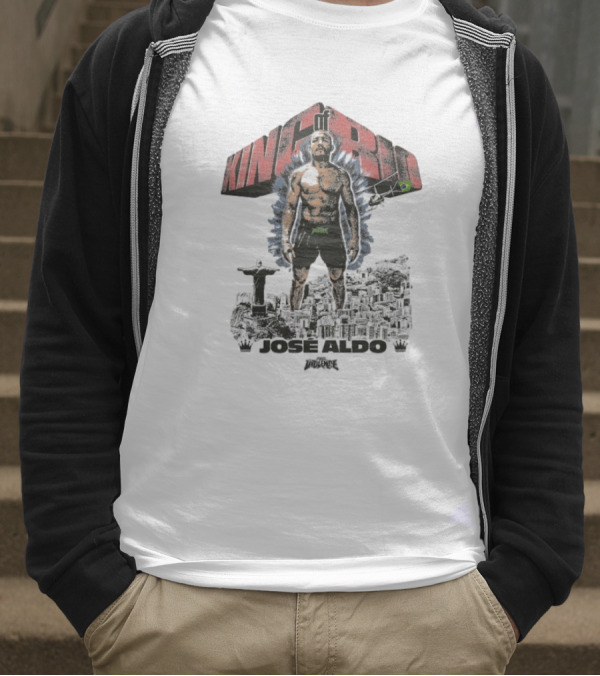 Jose Aldo King Of Rio Full Violence Fighter Statue Cityscape T-Shirt
