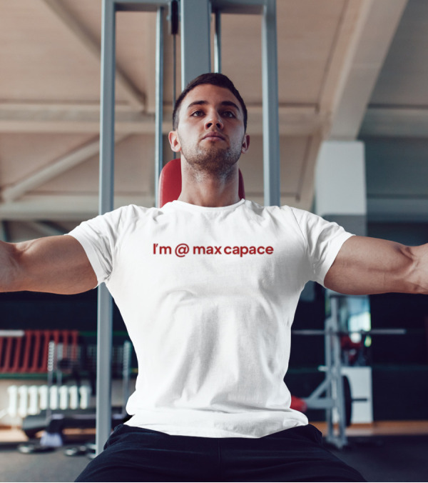 I'm At Max Capace Spiral Text T-Shirt