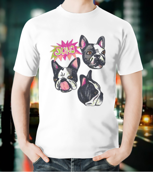 Kel Lauren Remi Wolf Juno Dog Faces Colorful Design T-Shirt