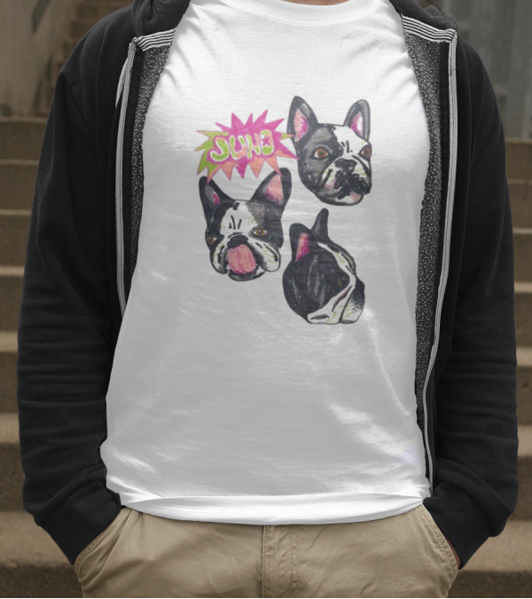 Kel Lauren Remi Wolf Juno Dog Faces Colorful Design T-Shirt