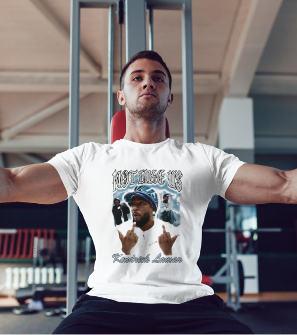 Not Like Us Kendrick Lamar Middle Finger Pose Blue Cap T-Shirt