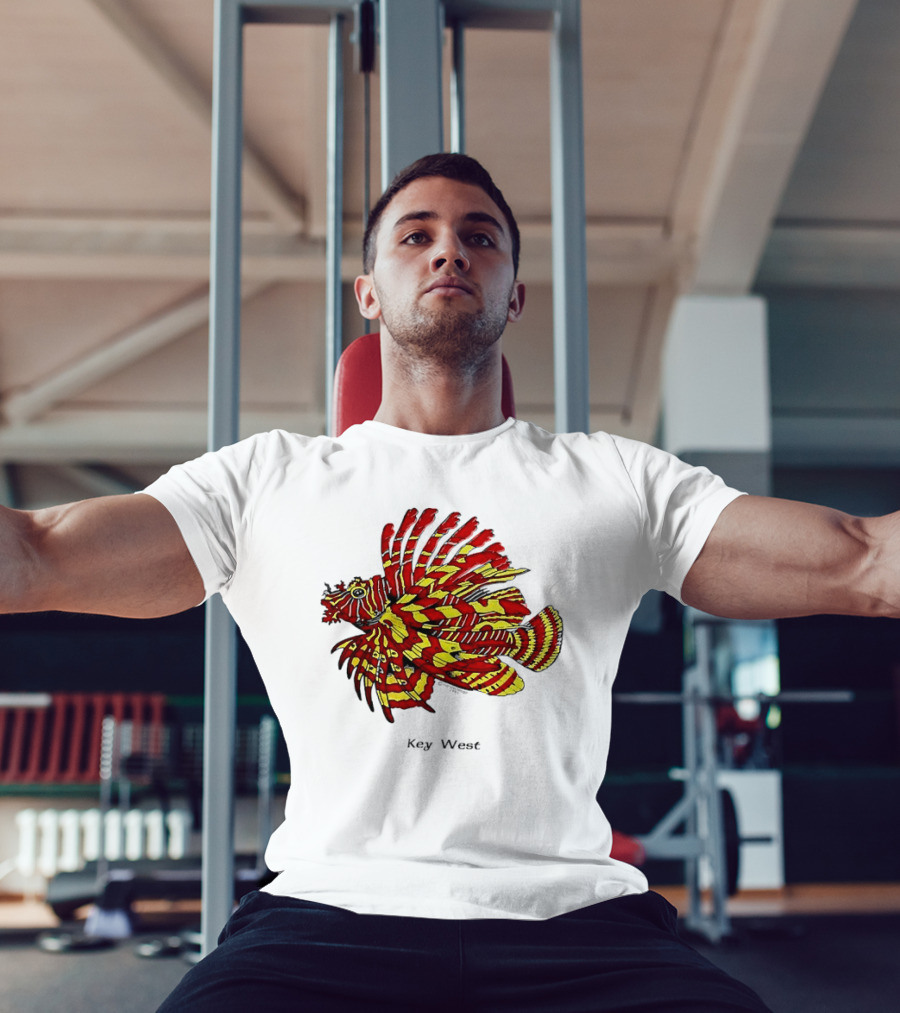 Key West Vibrant Red Yellow Lionfish T-Shirt