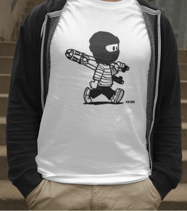 Krime Calvin Graffiti Comic Style Mischief Artwork T-Shirt