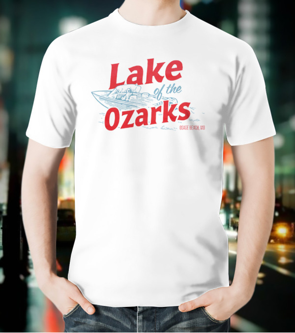 Lake Of The Ozarks Osage Beach MO Retro Boat Illustration T-Shirt